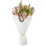 Букет из 5 розовых лилий